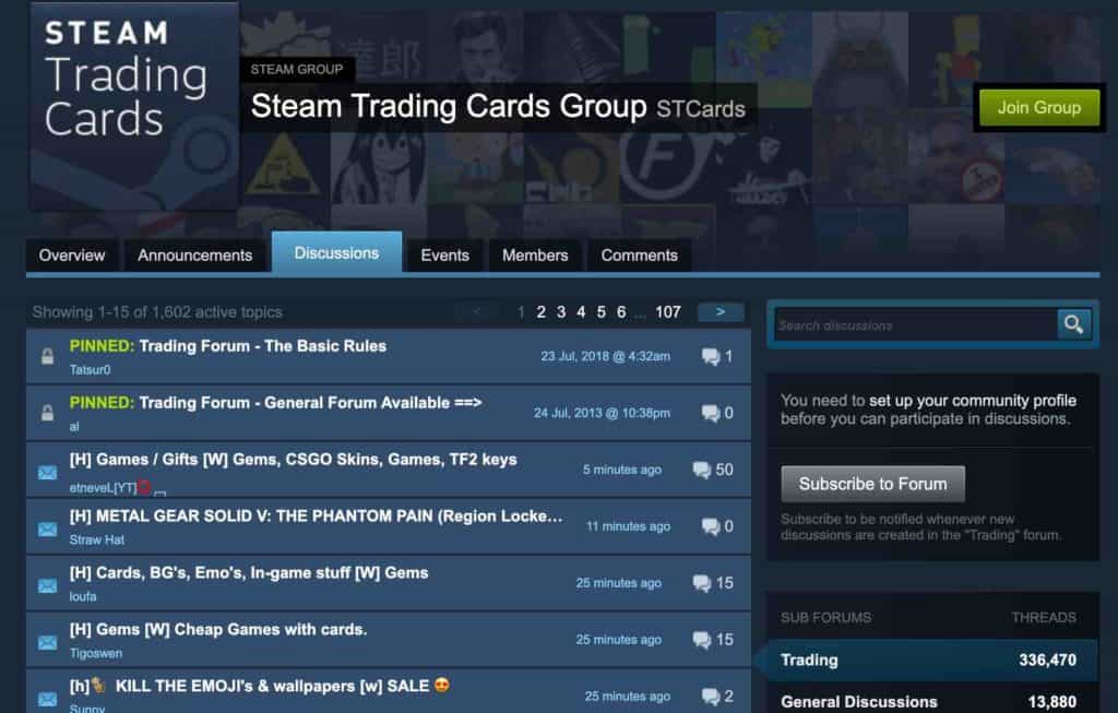 Trading Cards Group on Steam make money