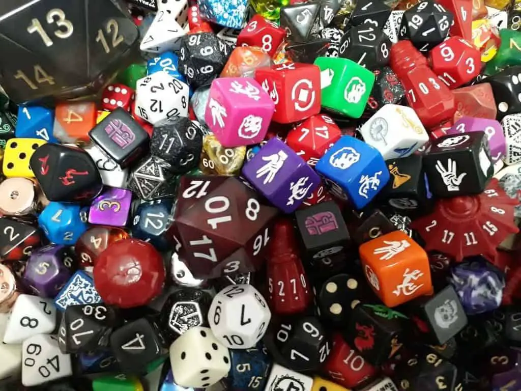 lots of dnd dice