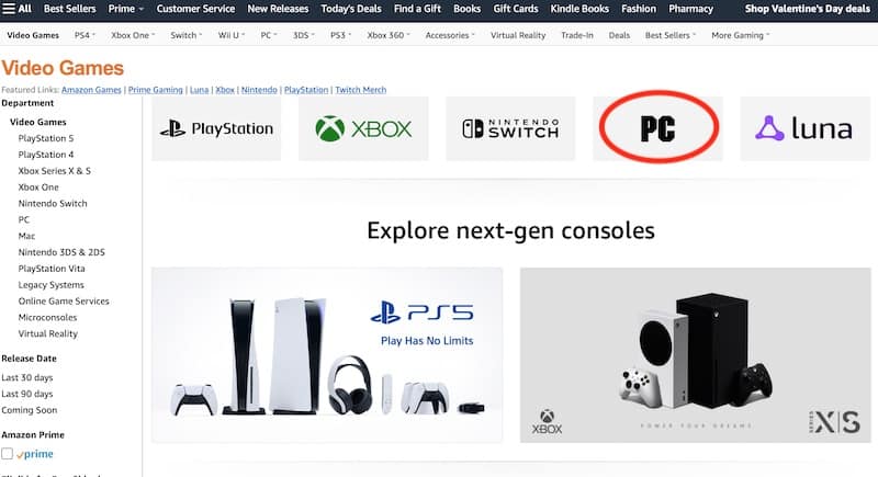 amazon pc steam games screenshot