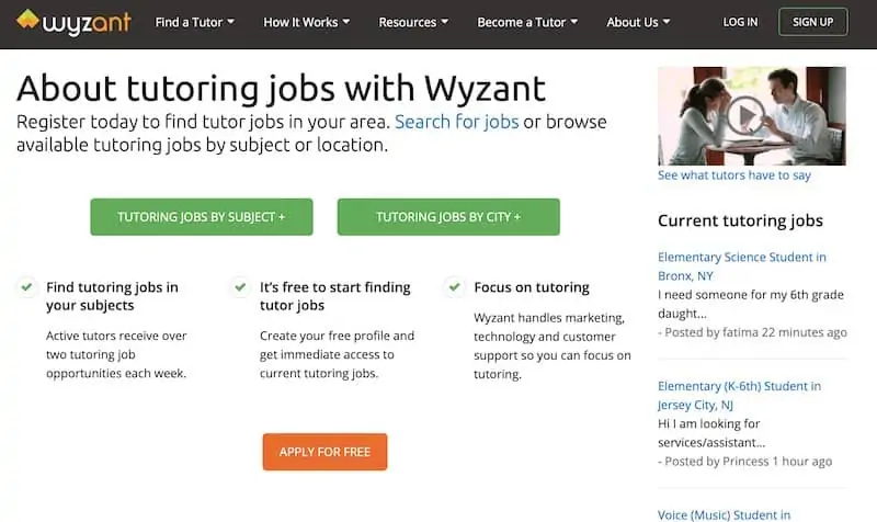 wyzant online tutoring make money