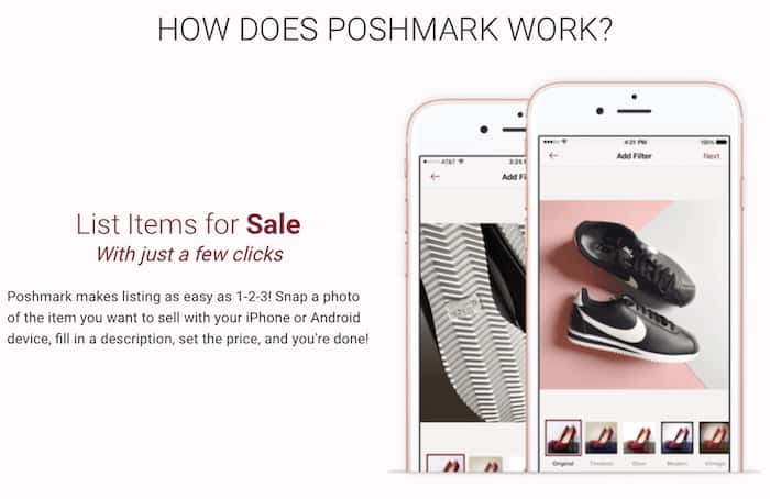 listing items on Poshmark screenshot