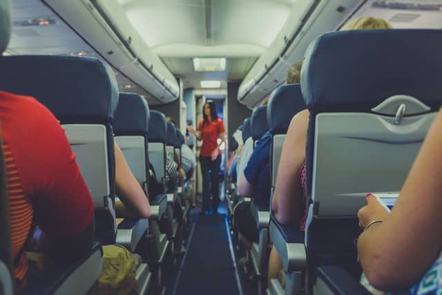 young female flight attendant