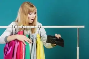 woman spending too much money on things
