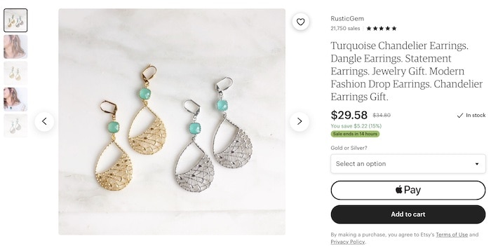 jewelry for sale on Etsy example