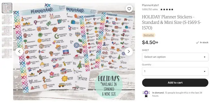 PlannerKate stickers make money from crafts